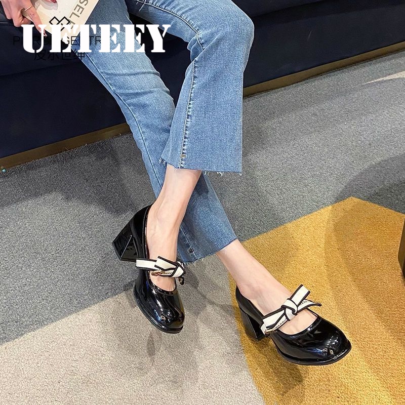 UETEEY  giày búp bê Mary Jane Lolita Đế da mềm đế êm thời trang Nhẹ nhàng Êm ái Chống trơn trượt Đáng yêu Siêu nhẹ FLF23B0PX7 46Z231118