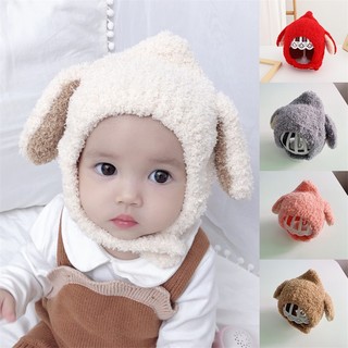 Mũ len lông tai cừu cho bé giữ ấm mùa đông