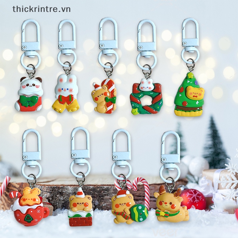 Th Móc Khóa Hoạt Hình Gấu Thỏ Giáng Sinh Dễ Thương Trang Trí Túi Xách / Điện Thoại / Xe Hơi vn