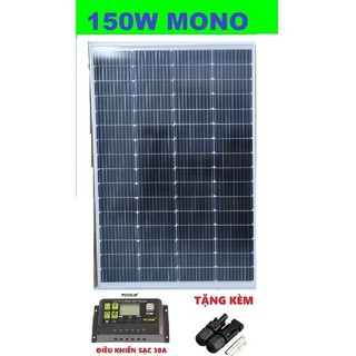 🔥 mono 150w soyer tech🔥tấm pin năng lượng mặt trời mono 150w tặng jack mc4 +tặng sạc nlmt 30a foxure 10bb-11bb