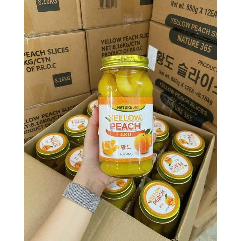 Đào Ngâm Hàn Quốc Hũ 680g