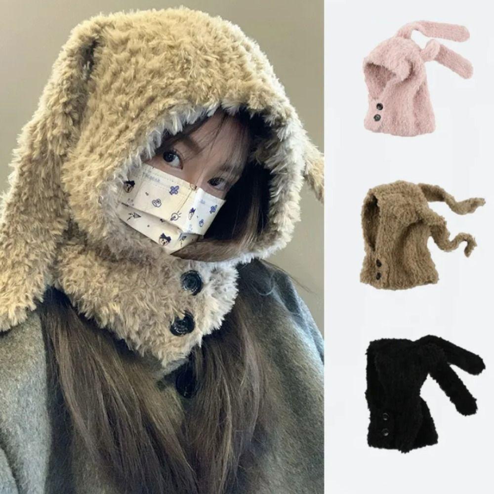 Muvako Mũ Tai Thỏ Dệt Kim Dễ Thương Phong Cách Nhật Bản y2k