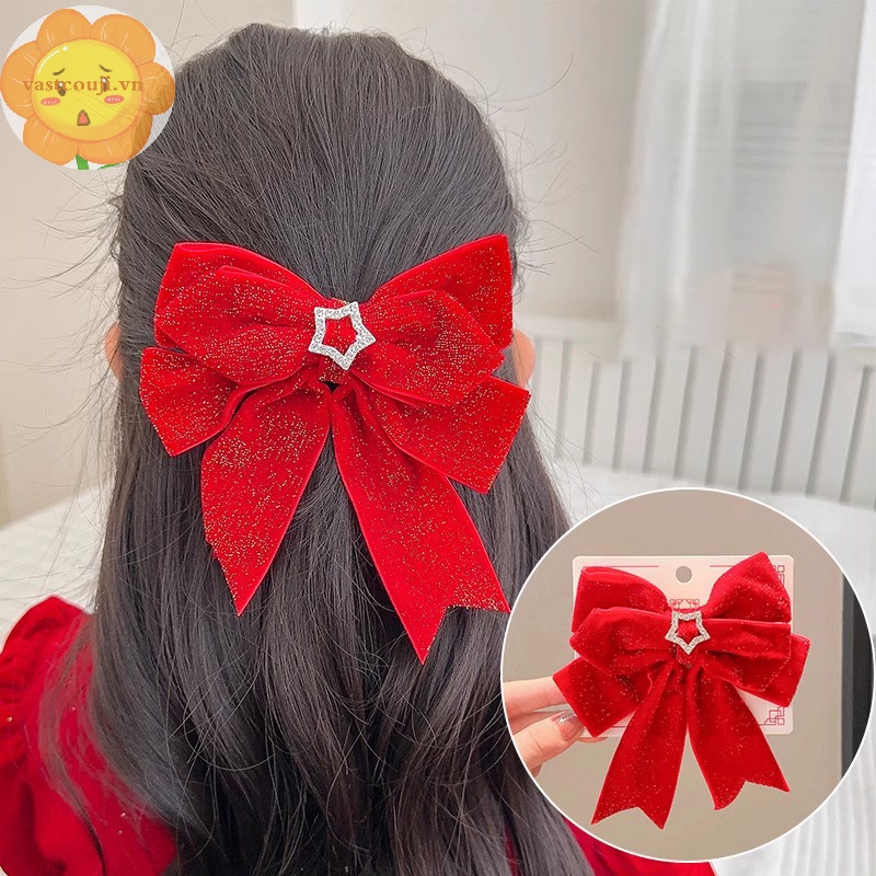 Vastji Kẹp Tóc Hình Vương Miện Nhung Đỏ 3d Phong Cách Trung Hoa Xinh Xắn Cho Nữ vn