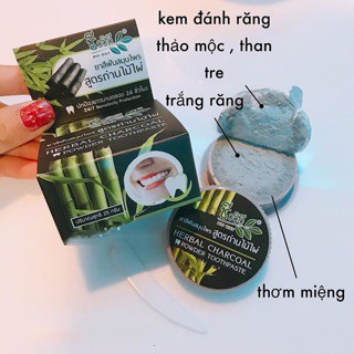 Kem tẩy trắng răng thảo mộc Green Herb Thái Lan, Kem trắng răng than tre