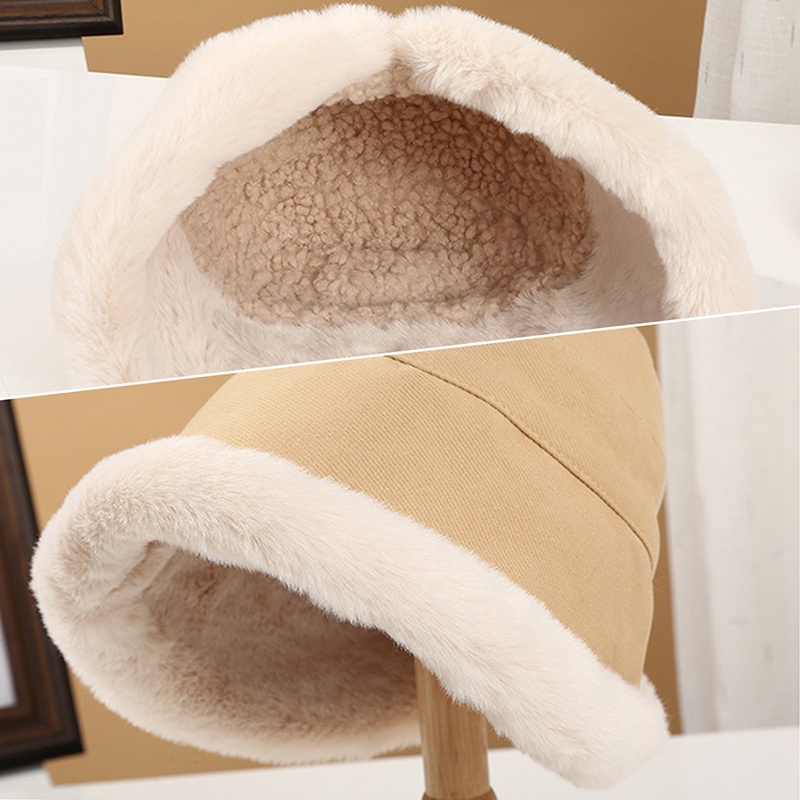 Nón Tai Bèo Phủ Lông Dày Dặn Mềm Mại Chống Gió Thời Trang Mùa Đông Cho Nữ
