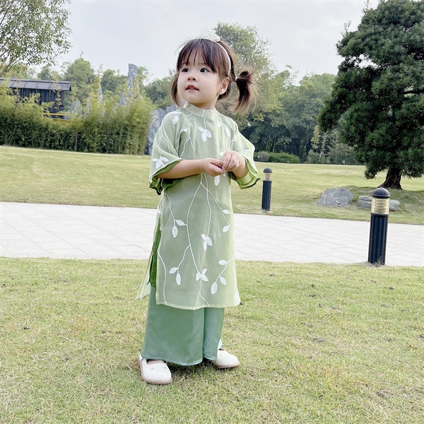 Áó Dài Tơ Thêu Hoa Sang Chảnh 9-33kg