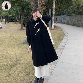 Áo khoác len màu đen dành cho nữ áo khoác len dày vừa phải