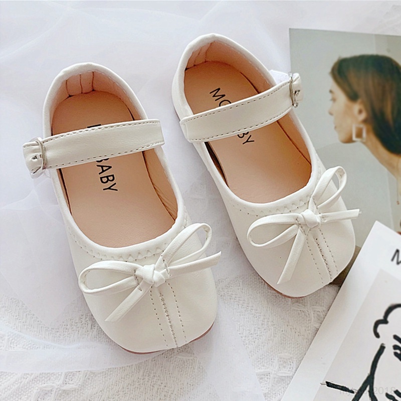 Giày Búp Bê Đế Mềm Chống Trượt Đính Nơ Xinh Xắn Cho Bé Gái