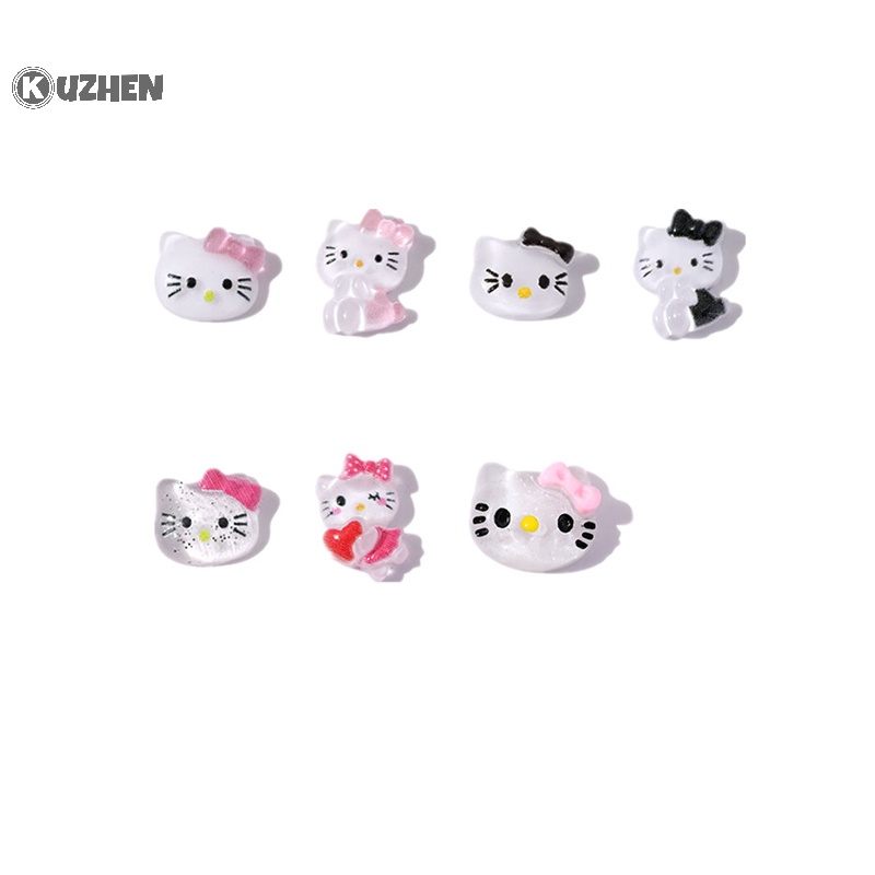 Set 10 Miếng Dán Trang Trí Móng Tay Hình Mèo hello kitty Xinh Xắn