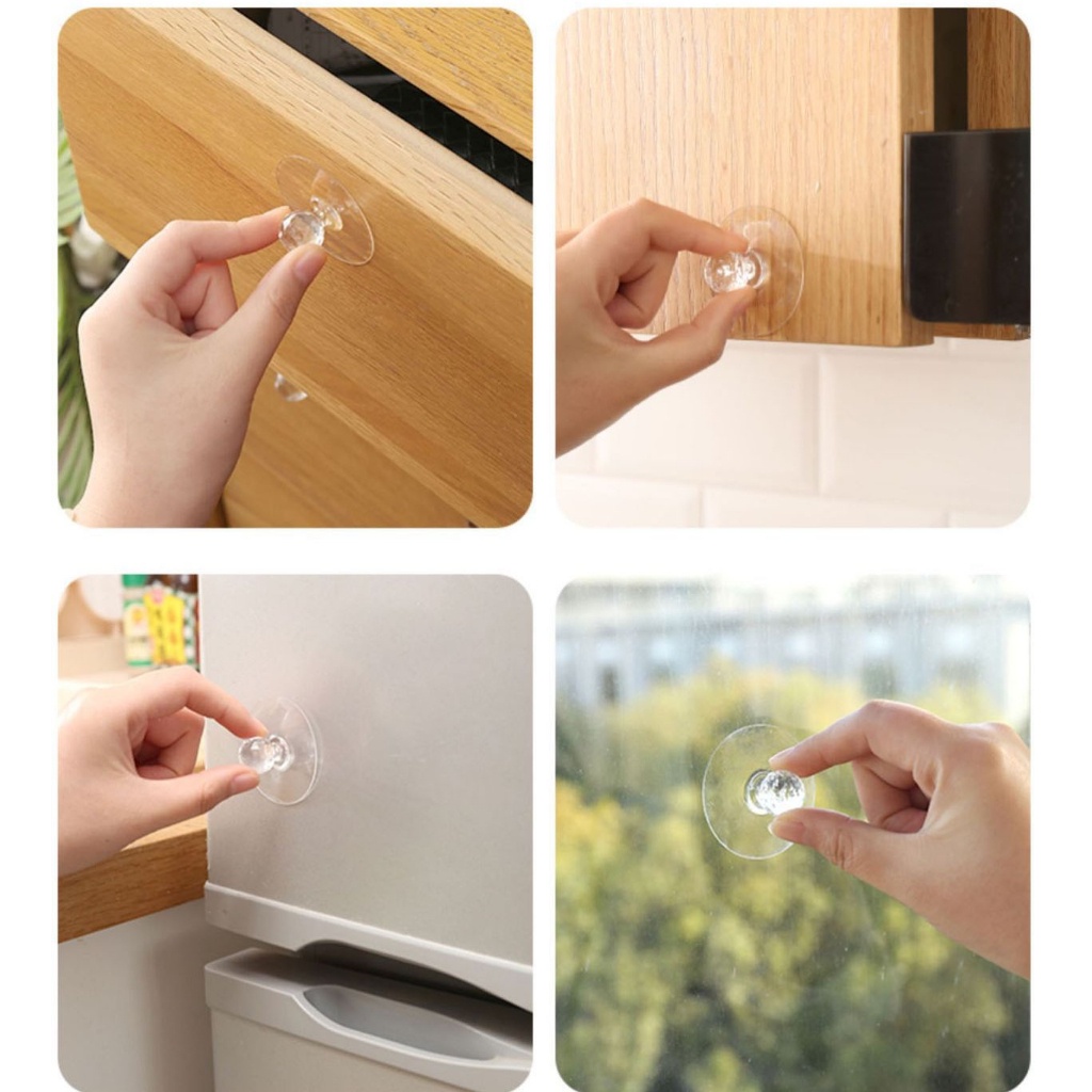 Miếng dán NÚM KIM CƯƠNG Acrylic dán tường, dùng làm tay kéo cửa tủ, kính, treo vật dụng trong suốt sang trọng