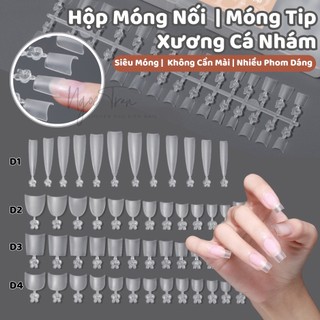 Hộp móng nối siêu mỏng nhám | phom than nhọn oval tròn | móng tip 300 móng