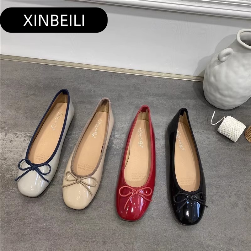 XINBEILI GIÀY SỤC ĐẾ BỆT Mary Jane giày bệt nữ giày búp bê CÓ QUAI da mềm FBL23912DA 37Z230914