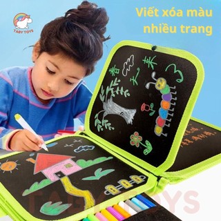 Cuốn tập viết vẽ nhiều trang có thể xóa được TABY Toys vẽ bằng nhiều màu sắc mực không dính tay