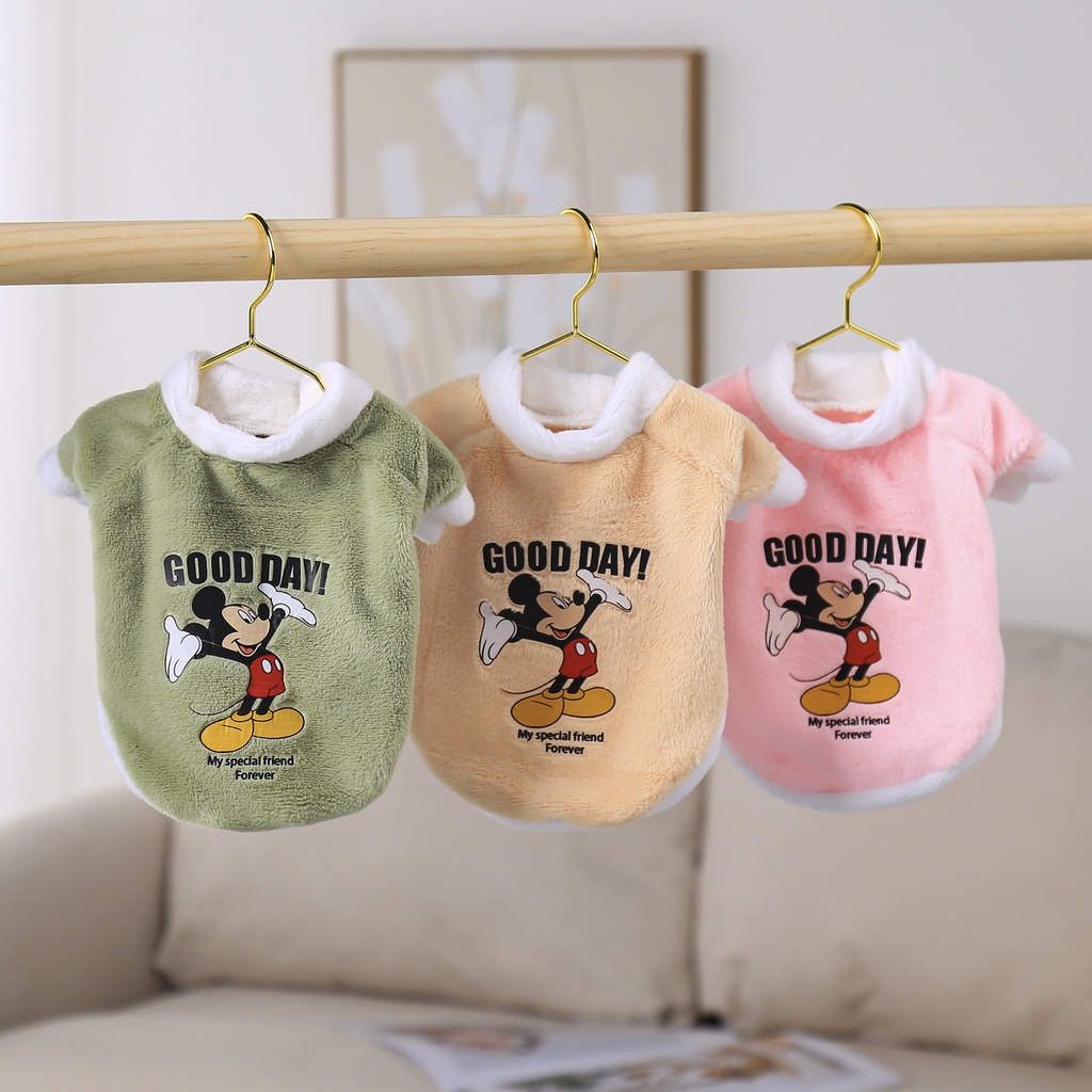 Áo hoodie Hình Chuột mickey Bằng Lông Nhung Dễ Thương Xinh Xắn Cho Thú Cưng