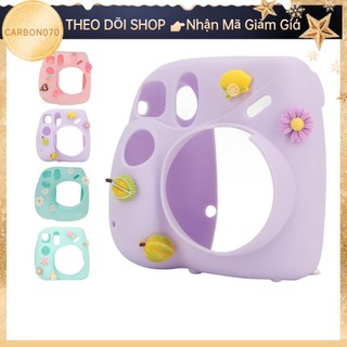 Carbon070 Vỏ nhẹ cho máy ảnh tức thì có dây đeo vai bảo vệ silicon mềm Instax Mini 7 Plus