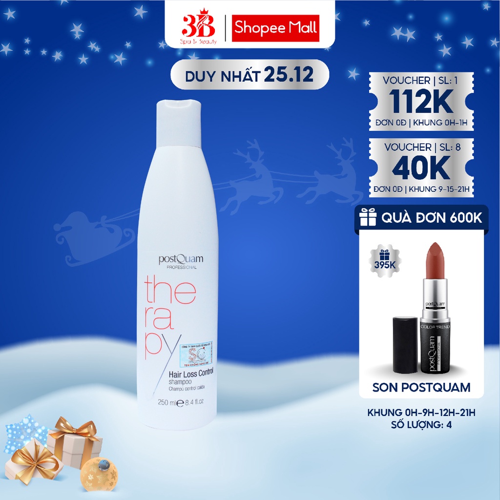 Dầu Gội Giúp Ngăn Gãy Rụng, Hỗ Trợ Mọc Tóc, Giảm Gàu Ngứa Da Đầu POSTQUAM Hair Loss Control Shampoo 250ML Q76