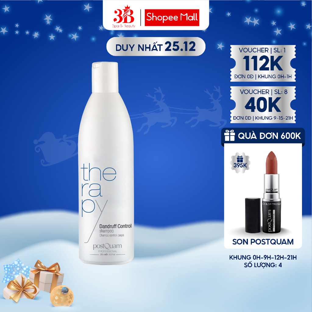 Dầu Gội Giảm Gàu Nặng POSTQUAM Dandruff Control Shampoo Giảm Gàu Ngứa, Nấm, Giảm Đỏ, Ngăn Tóc Gãy Rụng 250ML Q78
