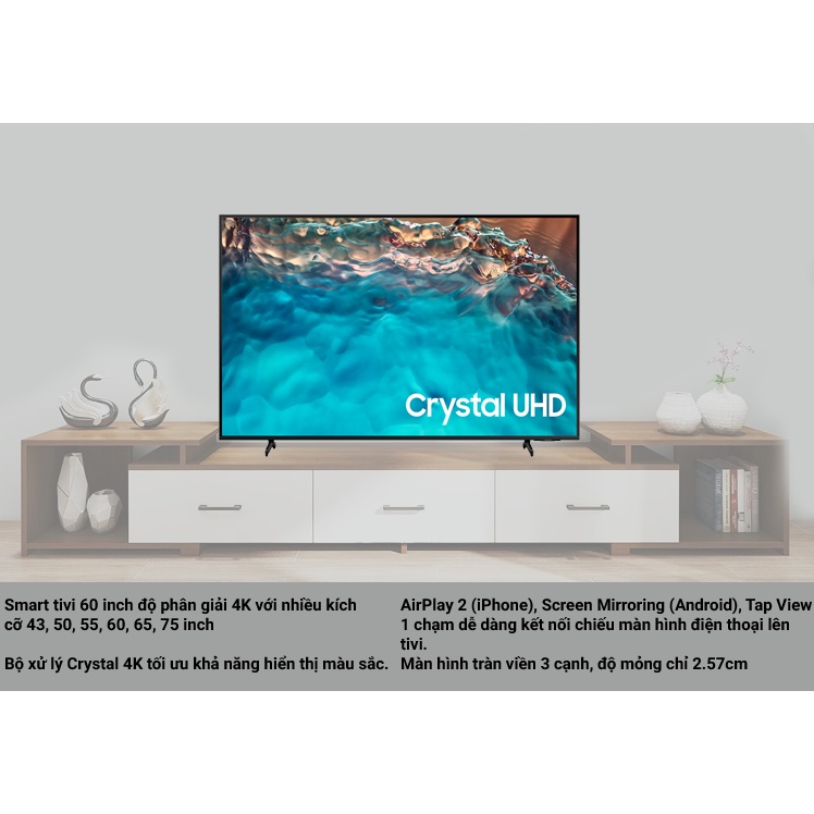 Smart Tivi Samsung 43 inch 4K UA43BU8000 2022 - VIỆT NAM 0966134613