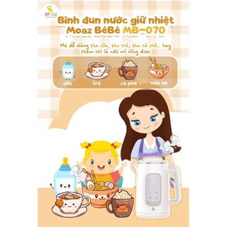 Bình đun nước giữ nhiệt pha sữa Moaz Bebe MB070