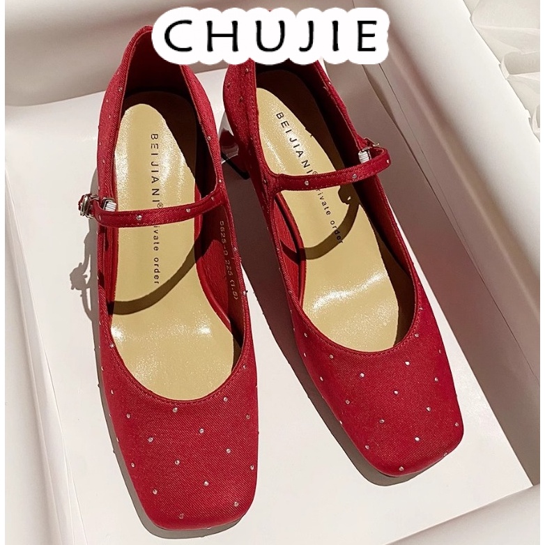 CHUJIE Giày Cao Gót Mũi Nhọn GIÀY SANDAL Thời Trang Mới 2024 Cho Nữ Lịch sự Sang trọng Thiết kế độc đáo Điệu đà FBL23B00XN 44Z231104