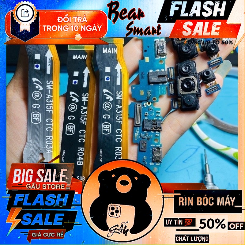 Linh Kiện Samsung A31 A315F / cáp nối main,main sạc,camera trước,camera sau rin bóc máy,linh kiện A3