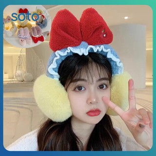 ♫ Nút  T Tai Nơ Dễ Thương Mùa Đông Ấm Áp Sang Trọng Bảo Vệ Tai  T Tai Cô Gái Có Thể Gập Lại  T Tai Ngoài Trời Giữ Ấm Tai Lạnh Bảo Vệ