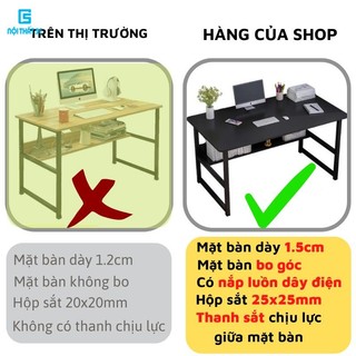 Bàn làm việc kích thước lớn khung sắt sơn tĩnh điện chịu lực cao, bàn vi tính hoặc bàn học, làm việc lắp ráp dễ dàng