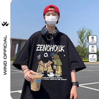 Áo thun tay lỡ WIIS unisex form rộng ZENCHOUK 65% cotton thời trang nam nữ oversize ulzzang