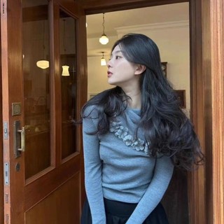 Áo Sơ Mi Ôm Dáng Hở Một Bên Vai Họa Tiết Hoa Phong Cách Pháp Thời Trang Mùa Đông Cho Nữ