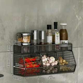 [C.Mart] Kệ Đựng Gia Vị, Hành Tỏi Đồ Khô 3 Ngăn 2 Tầng Tiện Lợi - Kệ Để Đồ Nhà Bếp, Nhà Tắm Đa Năng Dán Tường Siêu Chắc
