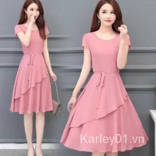 Đầm Dài Vừa Vặn Màu Trơn Dáng Ôm Thời Trang Mùa Hè Hàn Quốc