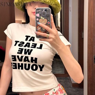 Áo Thun cotton Ngắn Tay Ôm Dáng Phong Cách Âu Mỹ Cho Nữ