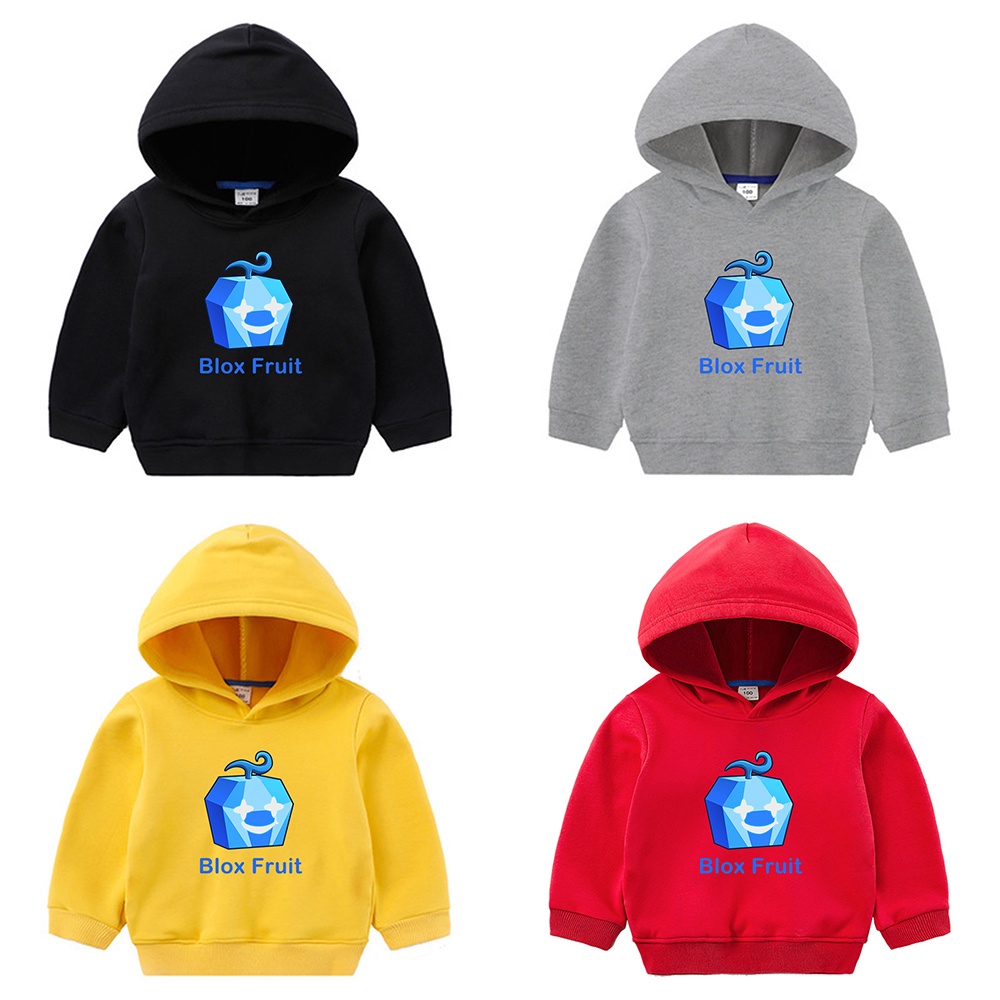 Dingyuan Diamond Fruit Blox Fruit Áo Hoodie trẻ em Đơn giản hoạt hình giản dị Áo khoác bé trai và bé gái hàng đầu