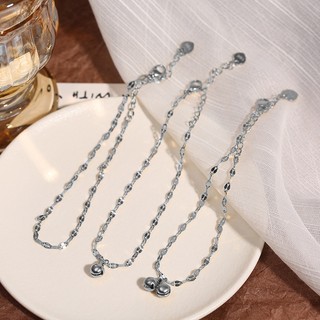 Lắc Chân Nữ Tính Inox Xích Hình Thoi Dẹp Charm Chuông Nhỏ Kajuri