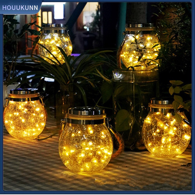 Lọ Thủy Tinh Đựng Hoa Quả Cầu Thủy Tinh 30 Đèn Led Sử Dụng Năng Lượng Mặt Trời