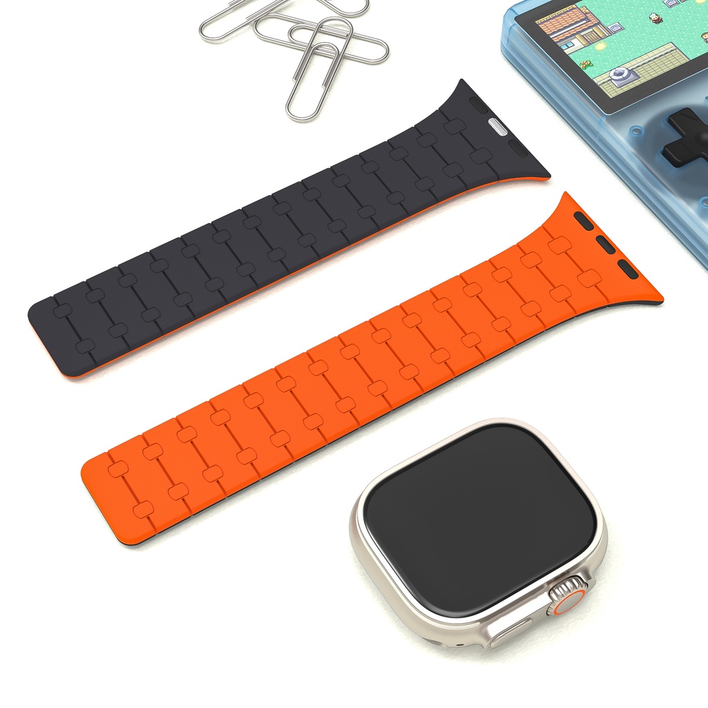 Dây Đeo silicone Khóa Nam Châm Cho Apple watch ultra band 49mm 45mm 41mm 40mm 44mm 38mm 42mm iwatch series 8 se 7 6 5 4