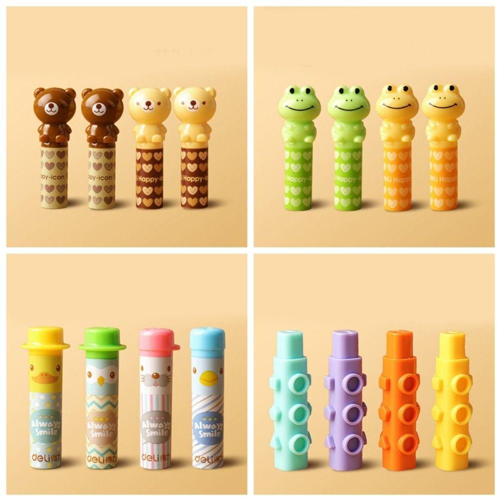 Mmluck Set 4 Vỏ Nhựa Bảo Vệ Bút Chì Hình Gấu / Ếch Hoạt Hình Dễ Thương