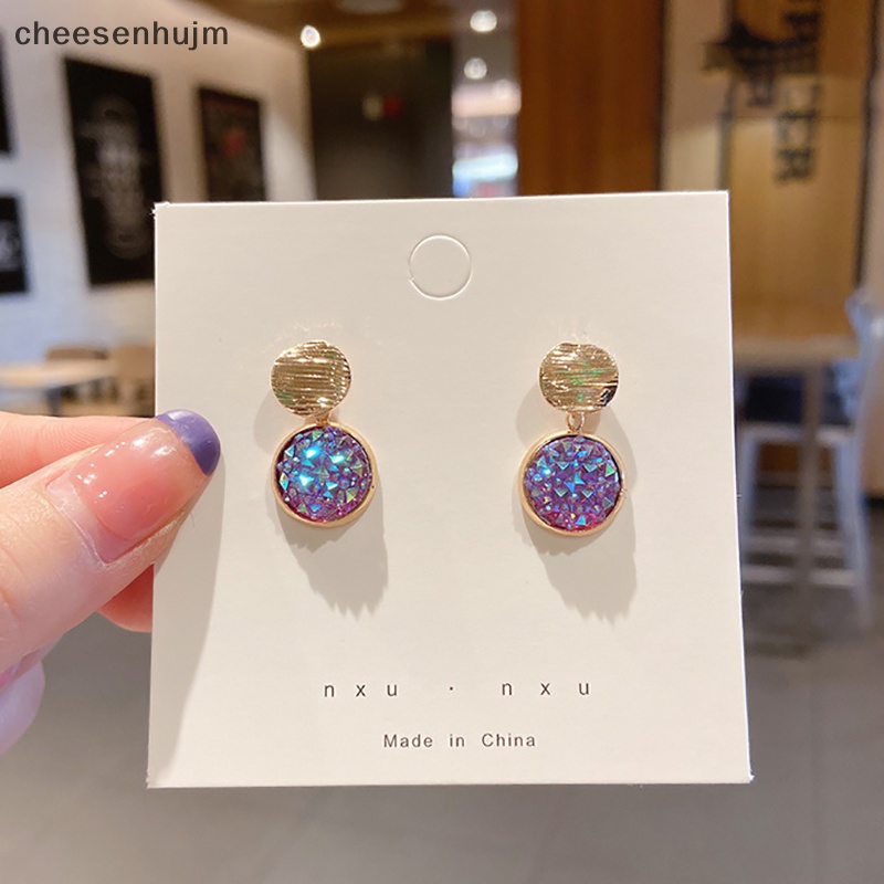 1 Cặp Bông Tai Đính Đá resin Thời Trang Hàn Quốc Dành Cho Nữ