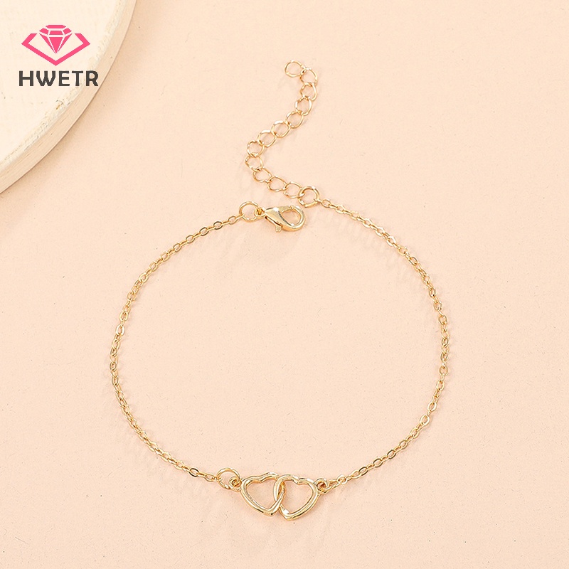 Lắc Chân Hình Trái Tim Màu Bạc Thời Trang Dành Cho Nữ Mới