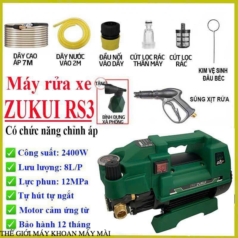 MÁY RỬA XE MINI OSAKA RS3 2400 dây đồng 100% mẫu mới /bảo hành 12 tháng thế giới máy khoan