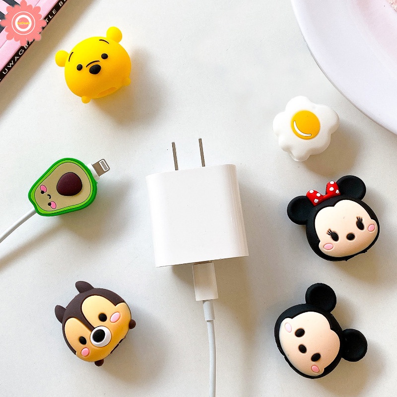Dễ Thương Phụ Kiện Bảo Vệ Dây Cáp Sạc usb Hình Hoạt Hình Đáng Yêu Ốp