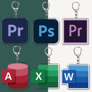 Móc khóa Acrylic phần mềm Office Word, Excel, Power Point, Outlook, móc khóa vui nhộn cho dân văn phòng, kế toán