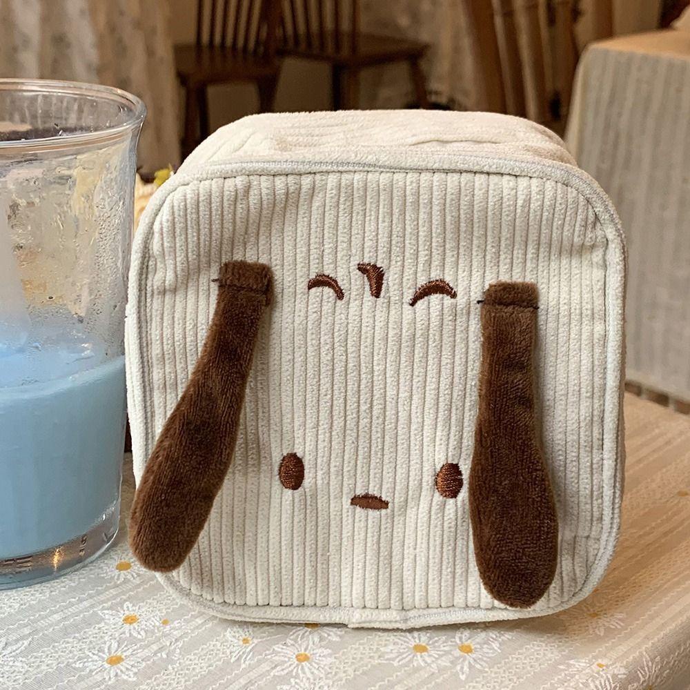 Twinkle pochacco Túi Đựng Mỹ Phẩm / Tiền Xu / Bút Chì Hình Vuông Bằng Vải Nhung Kẻ Thêu Họa Tiết Hoạt Hình pochacco Dễ Thương Cho Bạn Gái