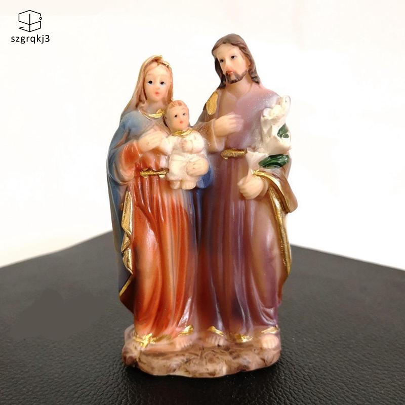 Tượng Nhựa resin Hình Tượng Gia Đình mary Steven Để Bàn Văn Phòng