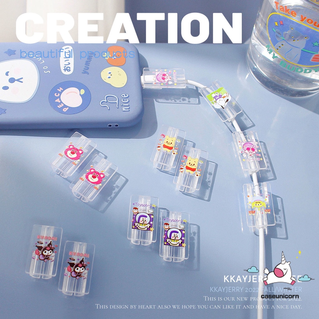 1 Món Đồ Chơi Hoạt Hình disney mickey kuromi kirby puppy lotso Dây Cáp Sạc Điện Thoại Di Động