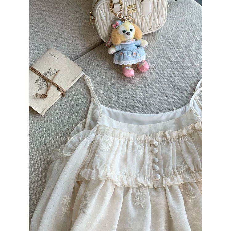 Áo Kiểu Tay Dài Phồng Hở Vai Thêu Họa Tiết Thời Trang Hàn Quốc Dành Cho Nữ