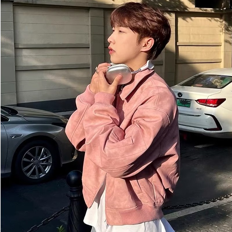 Áo Khoác bomber Dáng Rộng Ngắn Phong Cách retro Mỹ Mẫu Mới 2023 Thời Trang Mùa Thu Cho Nam