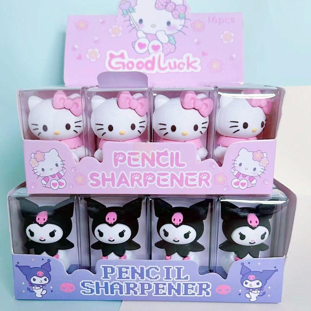 Lanfy Dụng Cụ Gọt Bút Chì Vẽ Hình Mèo kt kuromi melody Một Lỗ Bằng silicone kawaii