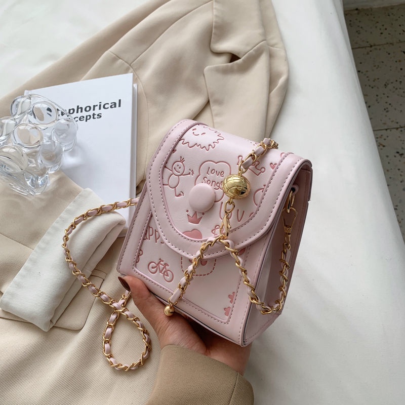 Túi Đeo Vai Phối Dây Xích Thiết Kế Mới Cao Cấp Thời Trang Dành Cho Nữ