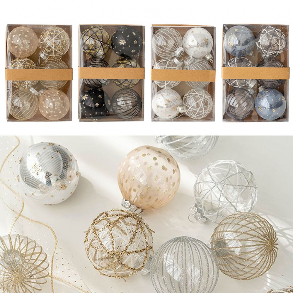 Premium 8cm Christmas Ball Ornaments Set of 6 Add Sparkle to your Christmas Tree